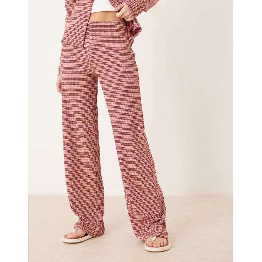 ASOS DESIGN Broek met wijde pijpen en strepen, deel van co-ord set-Veelkleurig Multicolor