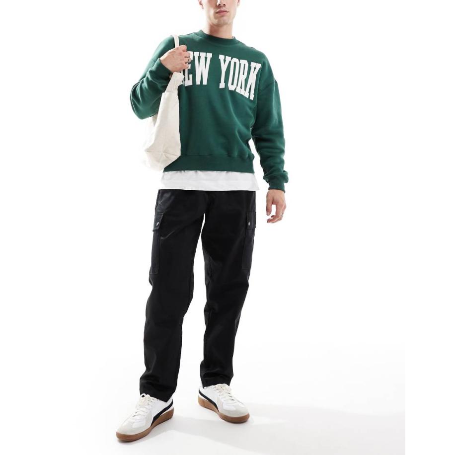 Jack & Jones - Bill - Cargobroek met wijde pasvorm in zwart Zwart