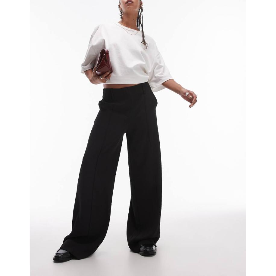 Mango Soepele luchtige broek in zwart Zwart