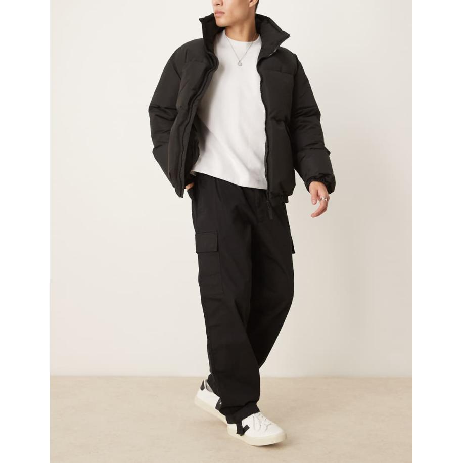 Calvin Klein Jeans - Cargobroek met rechte pijpen in zwart Zwart