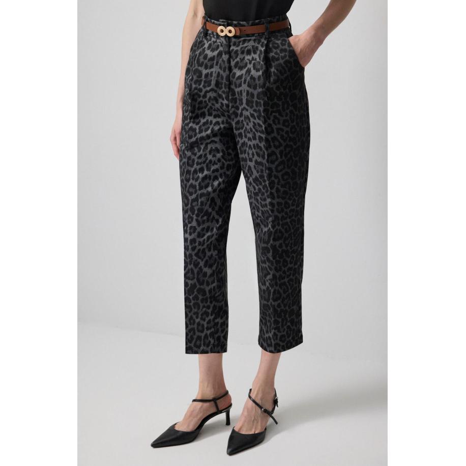 Touche Prive Touche Prive Bandplooibroek grijs / lichtgrijs / zwart -