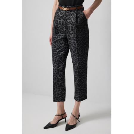 Touche Prive Touche Prive Bandplooibroek grijs / lichtgrijs / zwart