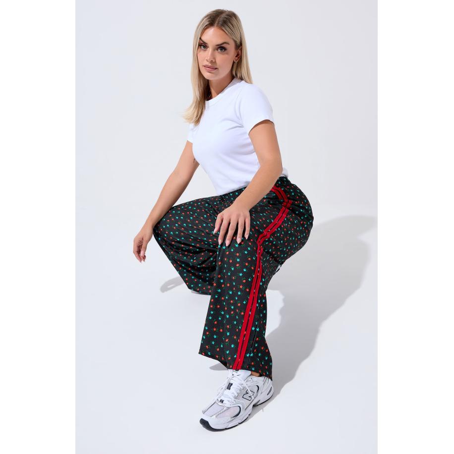 Limited Collection Zwarte Broek Met Strepen Aan De Zijkant En Wijde Pijpen Size 58-60 Zwart
