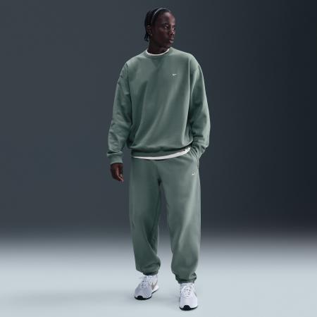 Nike Solo Swoosh fleecebroek met boorden voor heren - Grijs