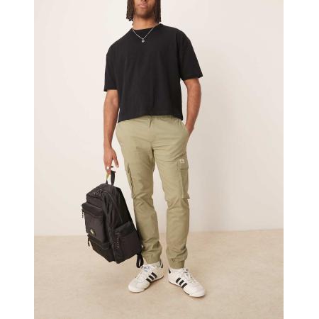 Calvin Klein Jeans - Skinny cargobroek in beige met wassing-Neutraal