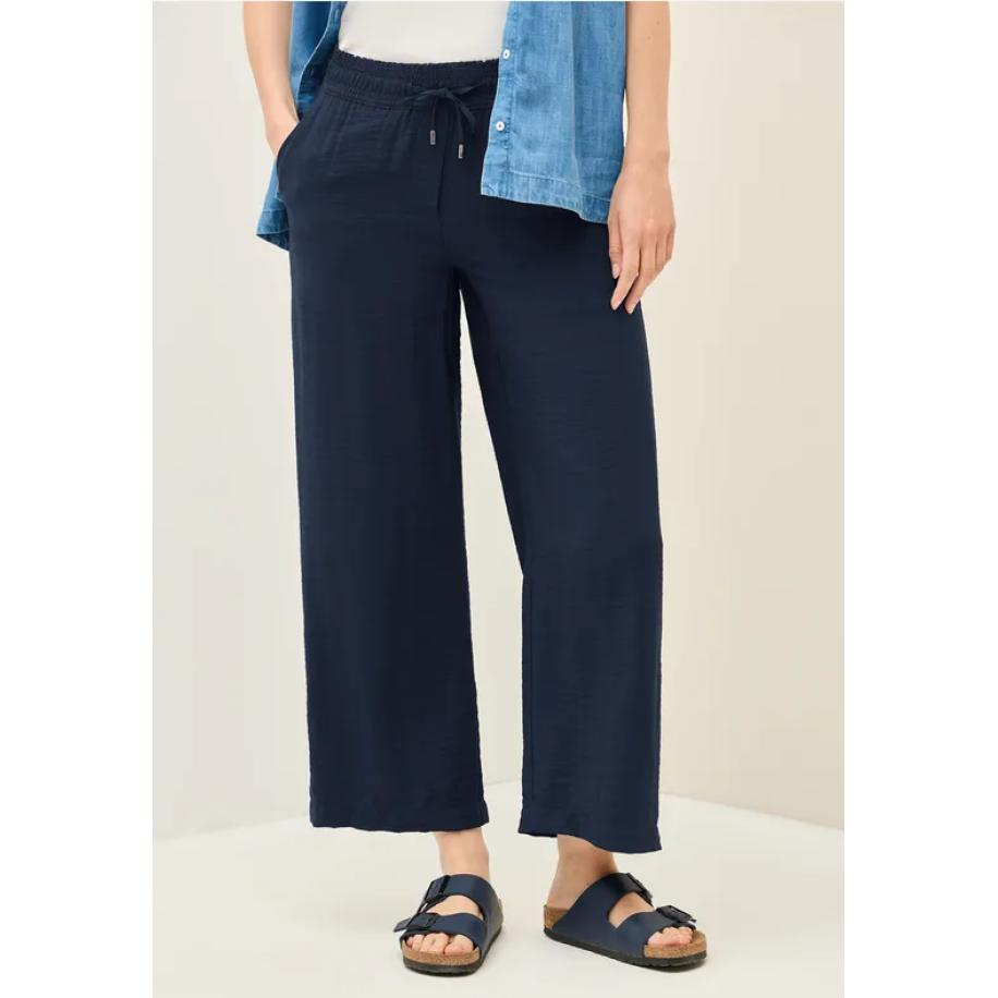 CECIL 7/8 twill broek met structuur Blauw