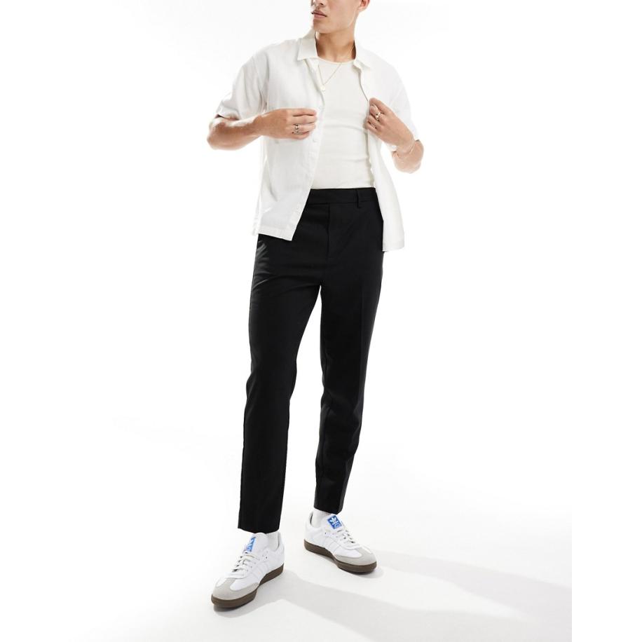 ASOS DESIGN - Nette toelopende broek in zwart Zwart