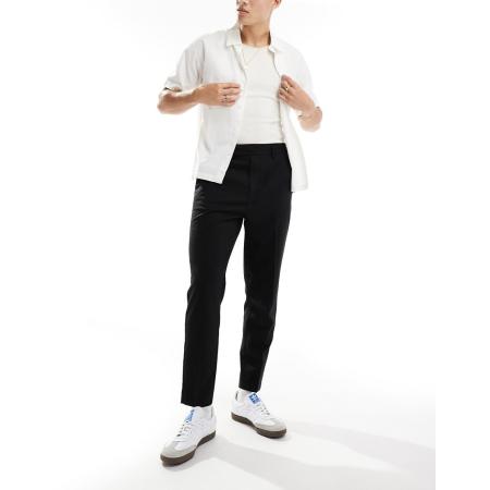 ASOS DESIGN - Nette toelopende broek in zwart