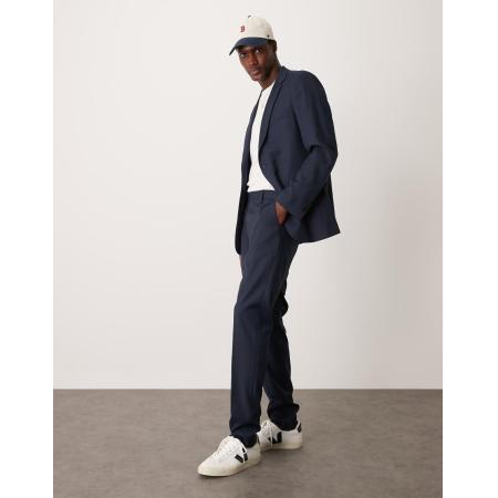 Mango - Regular-fit broek in marineblauw