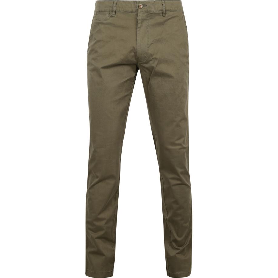 Suitable Chino Plato Olijfgroen Groen