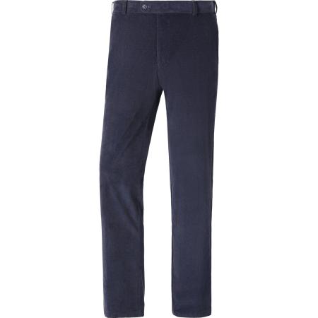 Charles Colby corduroy broek donkerblauw, Effen