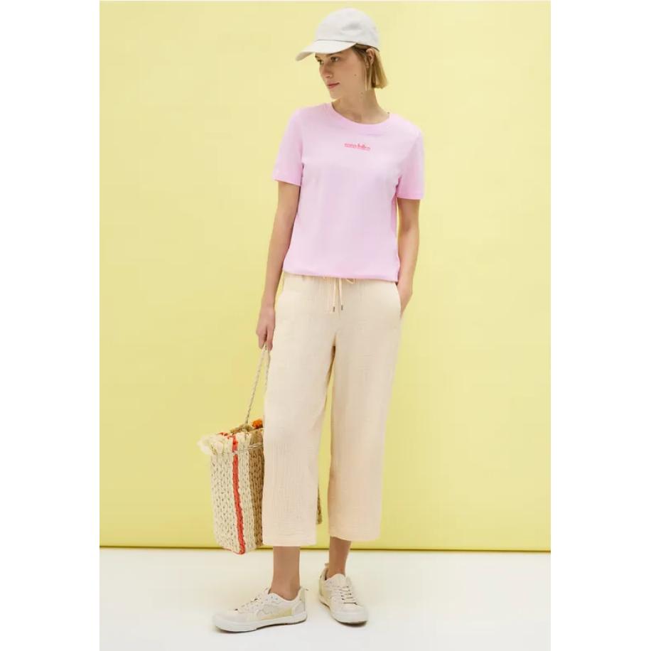 CECIL 3/4 wide leg mousseline broek Bruin