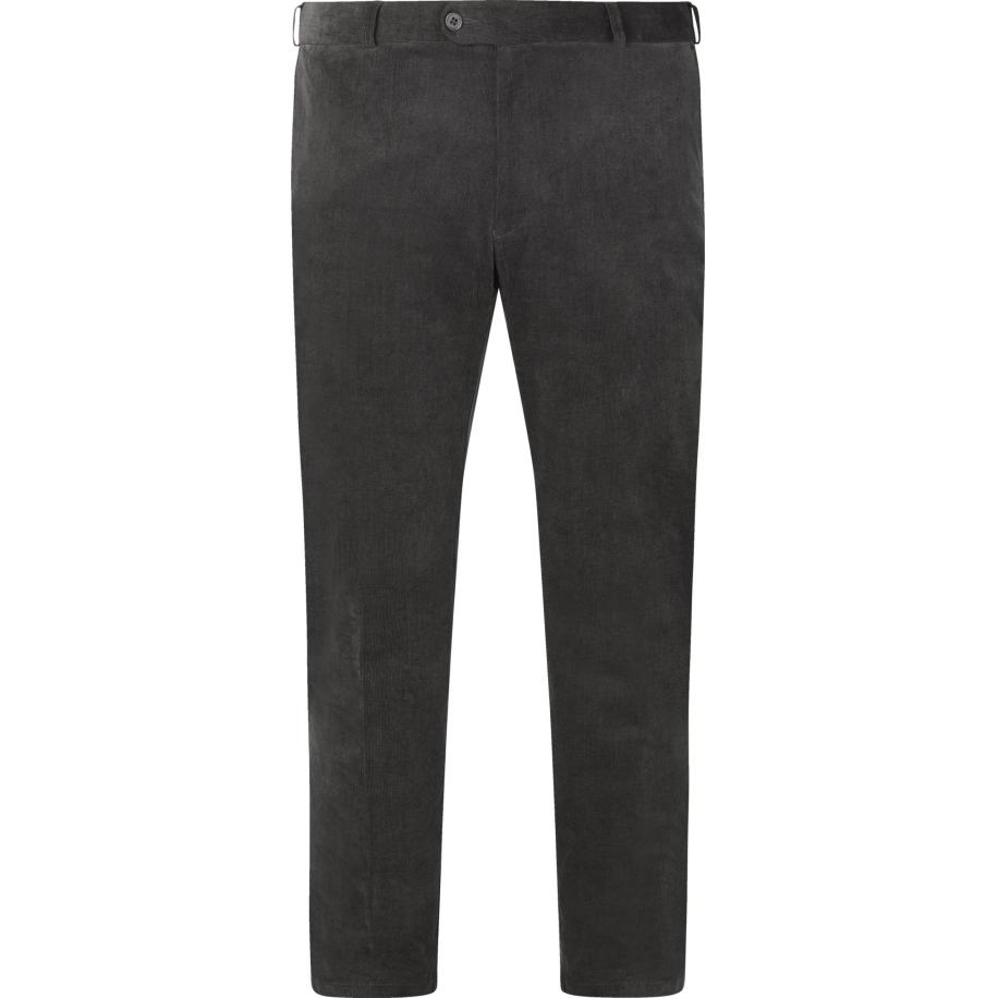 Charles Colby corduroy broek donkergrijs, Effen Grijs