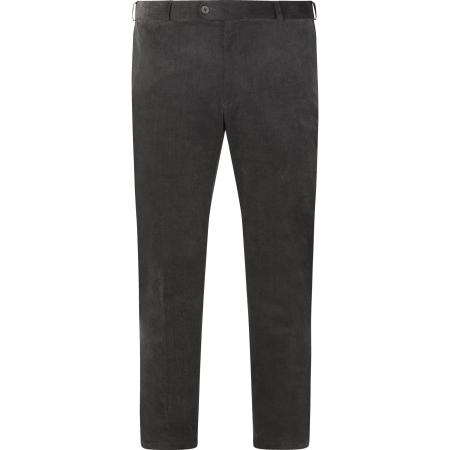 Charles Colby corduroy broek donkergrijs, Effen