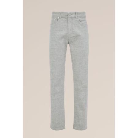 WE Fashion Heren regular fit broek - Regular fit - Lichtgrijs gemeleerd - Katoen - Maat: 36/32
