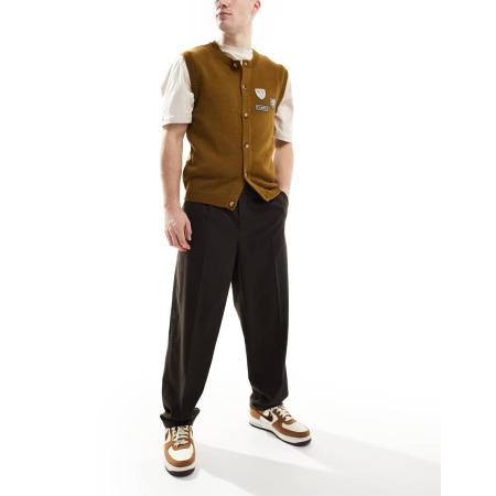 New Look - Geplooide nette broek in donkerbruin