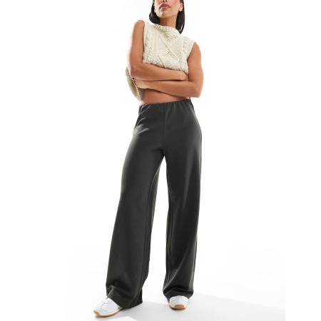 Vero Moda Broek met losvallende pijpen in donkergroen