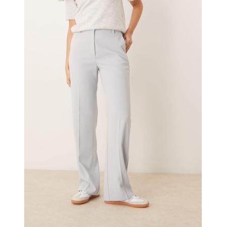 ASOS DESIGN Elegante broek met rechte pijpen en hoge taille in lichtblauw
