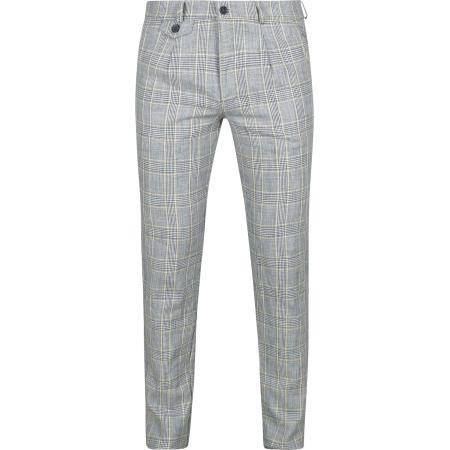 Suitable Chino Linen Blend Ruiten Blauw