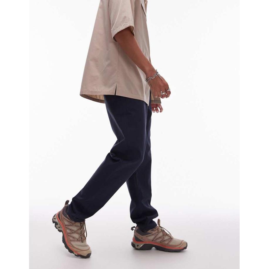 Topman - Smaltoelopende chino in marineblauw Blauw
