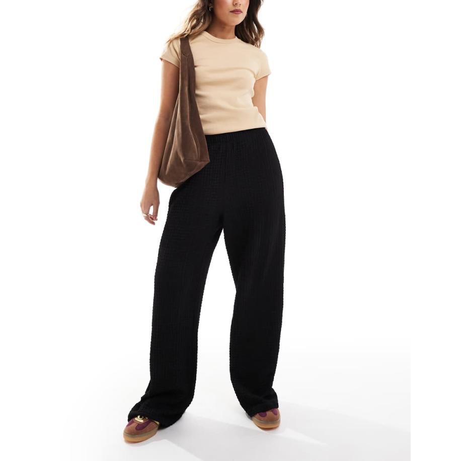 JJXX Broek van kreukelstof in zwart Zwart