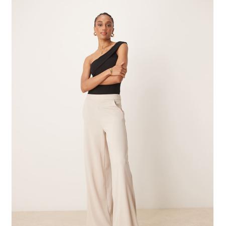 JDY Tall Broek met wijde pijpen en hoge taille in beige-Neutraal