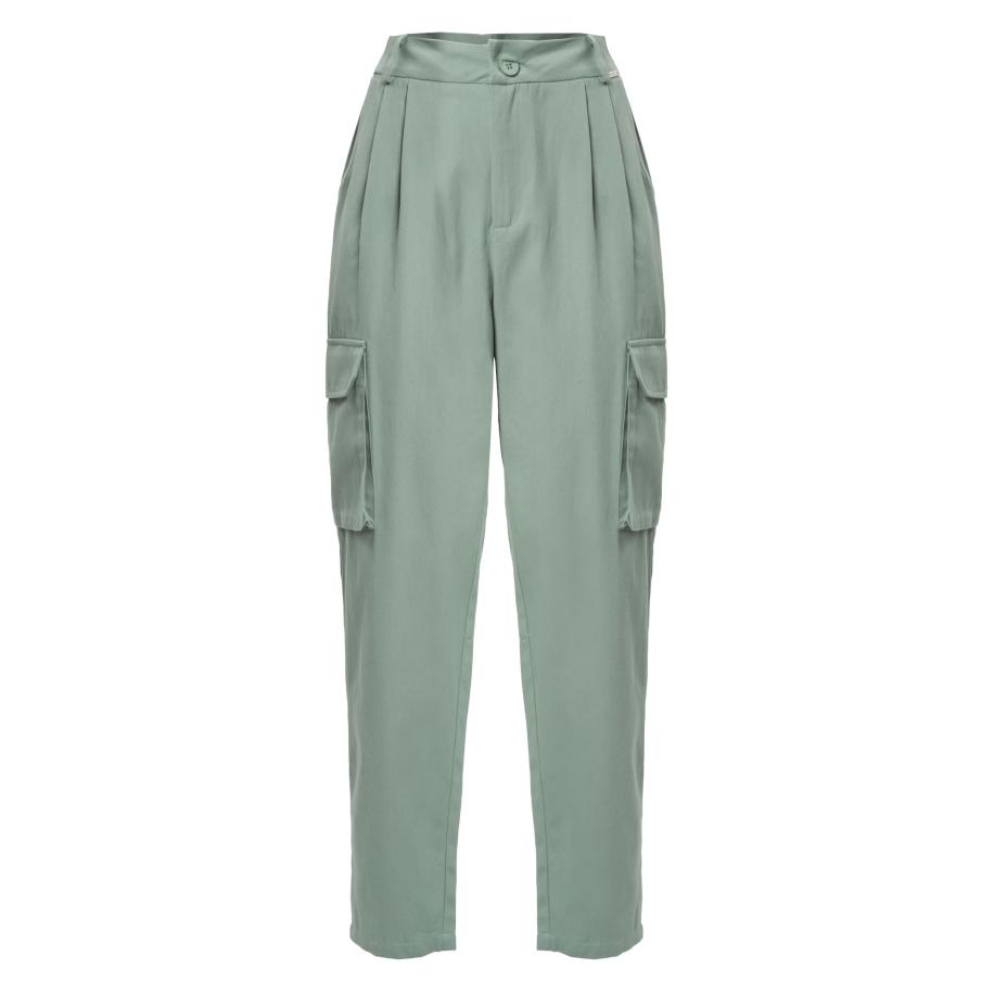 Influencer Bandplooibroek groen Groen