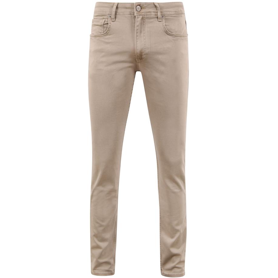 Suitable Kant Jeans Beige Bruin