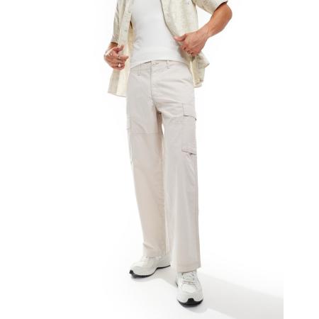 Jack & Jones - Bill - Cargobroek met wijde pasvorm in beige-Neutraal