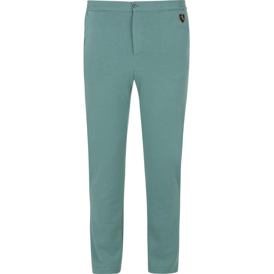 Charles Colby Linnen broek turquoise, Effen Blauw