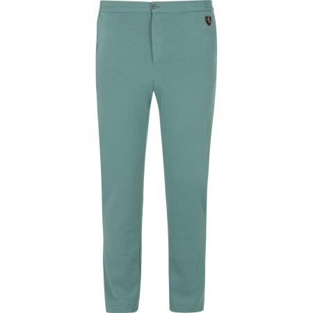 Charles Colby Linnen broek turquoise, Effen