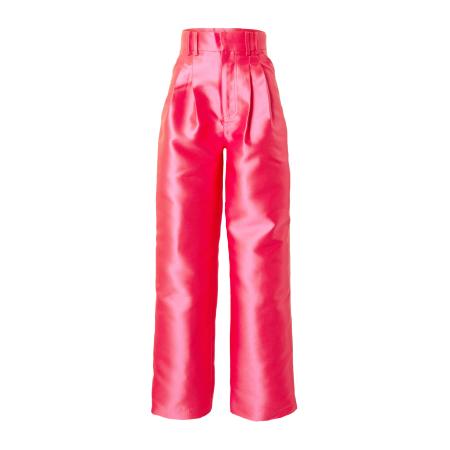 Warehouse Warehouse Bandplooibroek Satin Twill High Waisted Wide Leg Trouse pink
