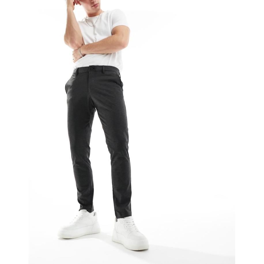 Jack & Jones Intelligence - Marco - Slim-fit nette broek in donkergrijs Grijs