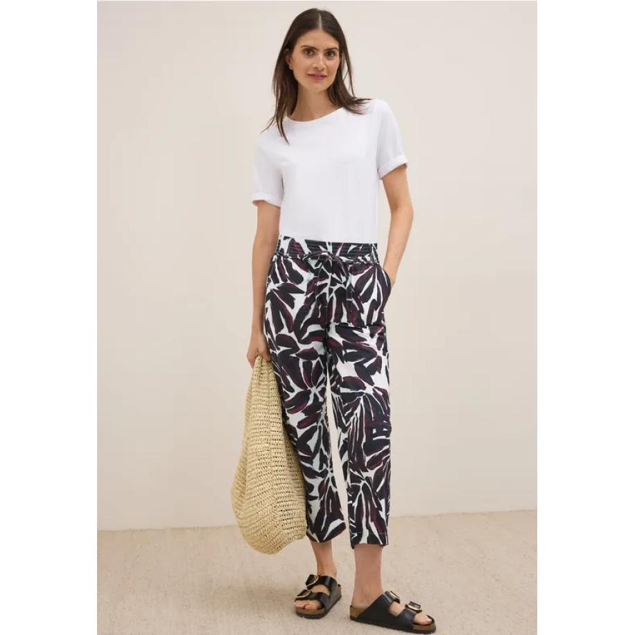 CECIL Broek met gedessineerde Wide Legs Rood