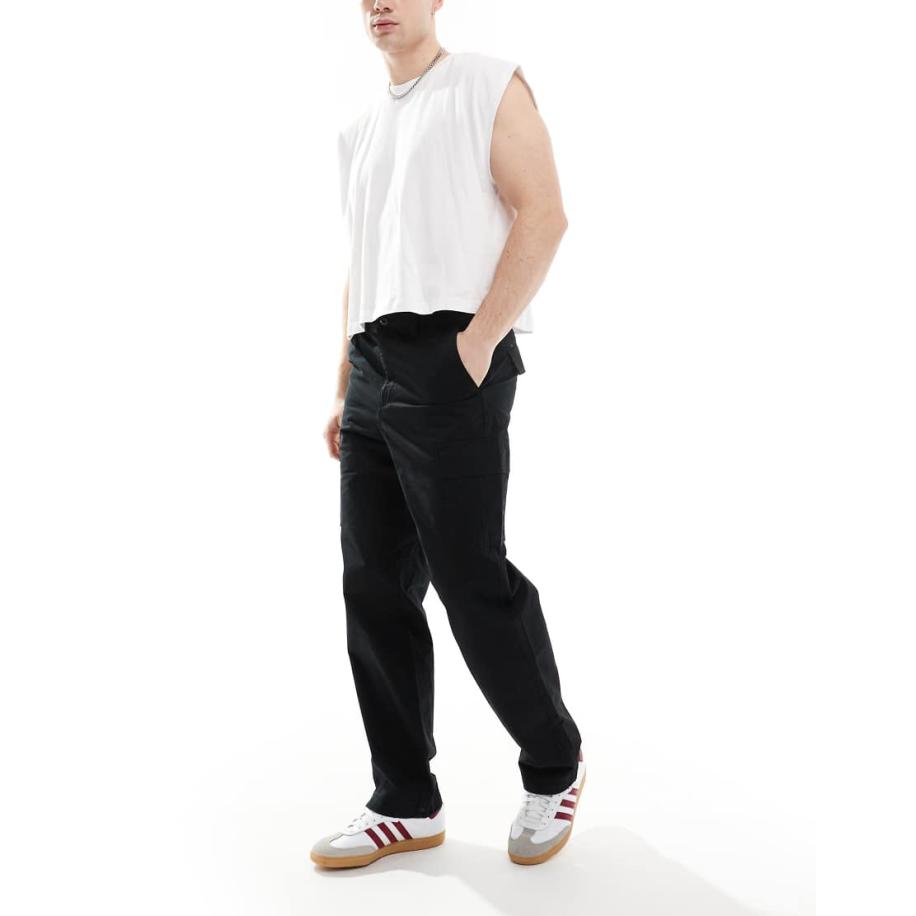 JJ Rebel - Cargobroek met losse pasvorm in zwart Zwart