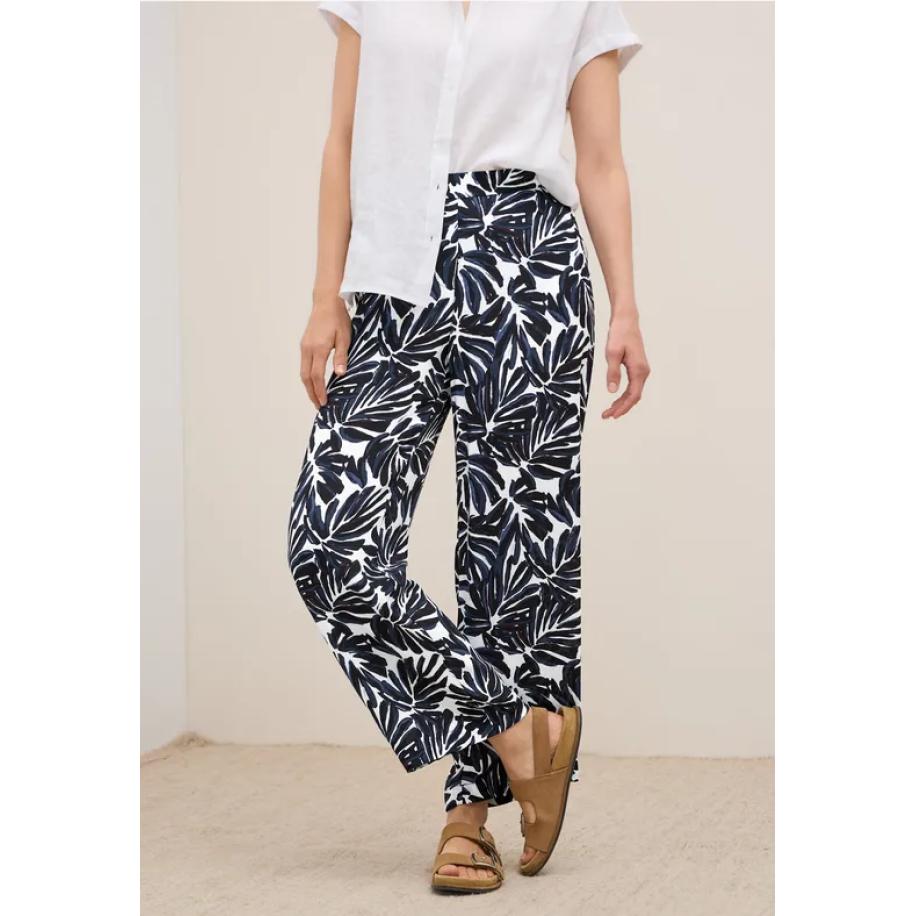 CECIL Broek van crêpe met patroon Blauw