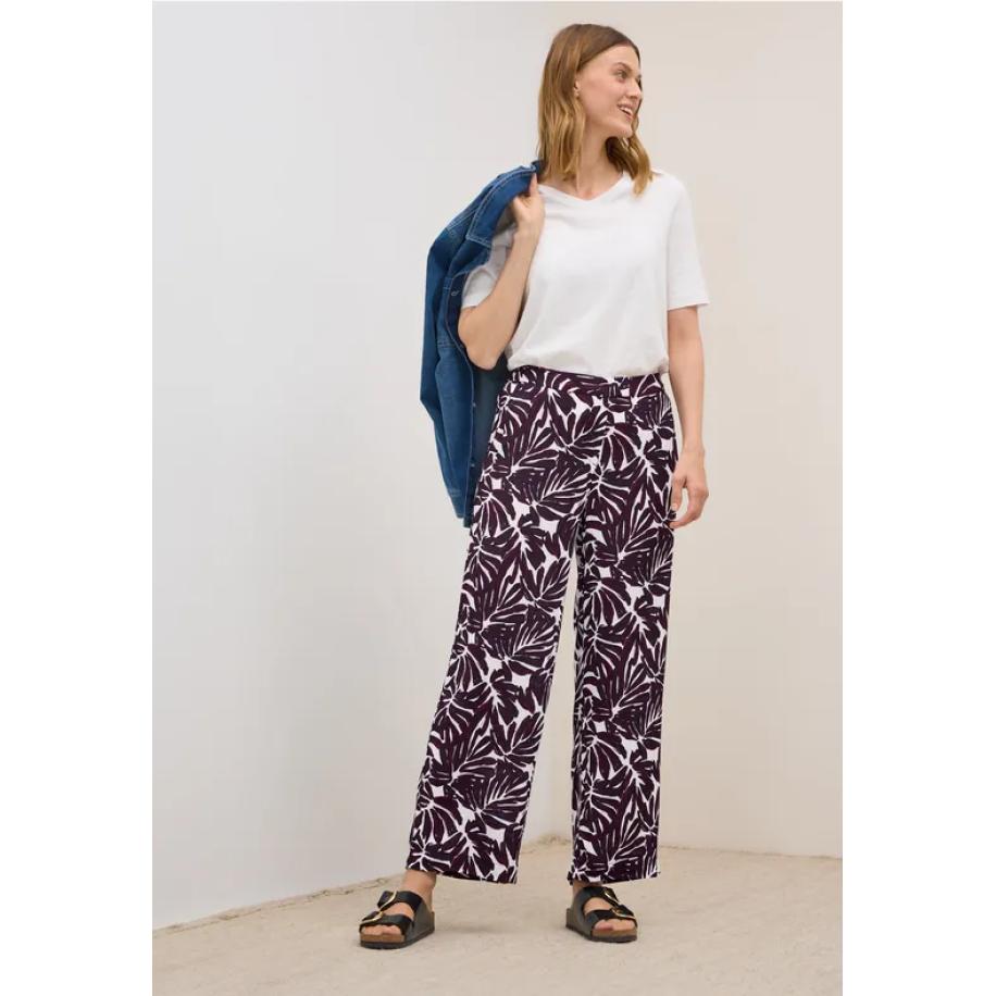 CECIL Broek van crêpe met patroon Rood