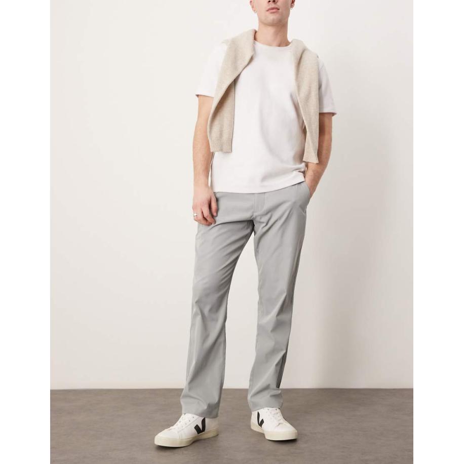 Abercrombie & Fitch - Sportieve broek met rechte pijpen in lichtgrijs Grijs