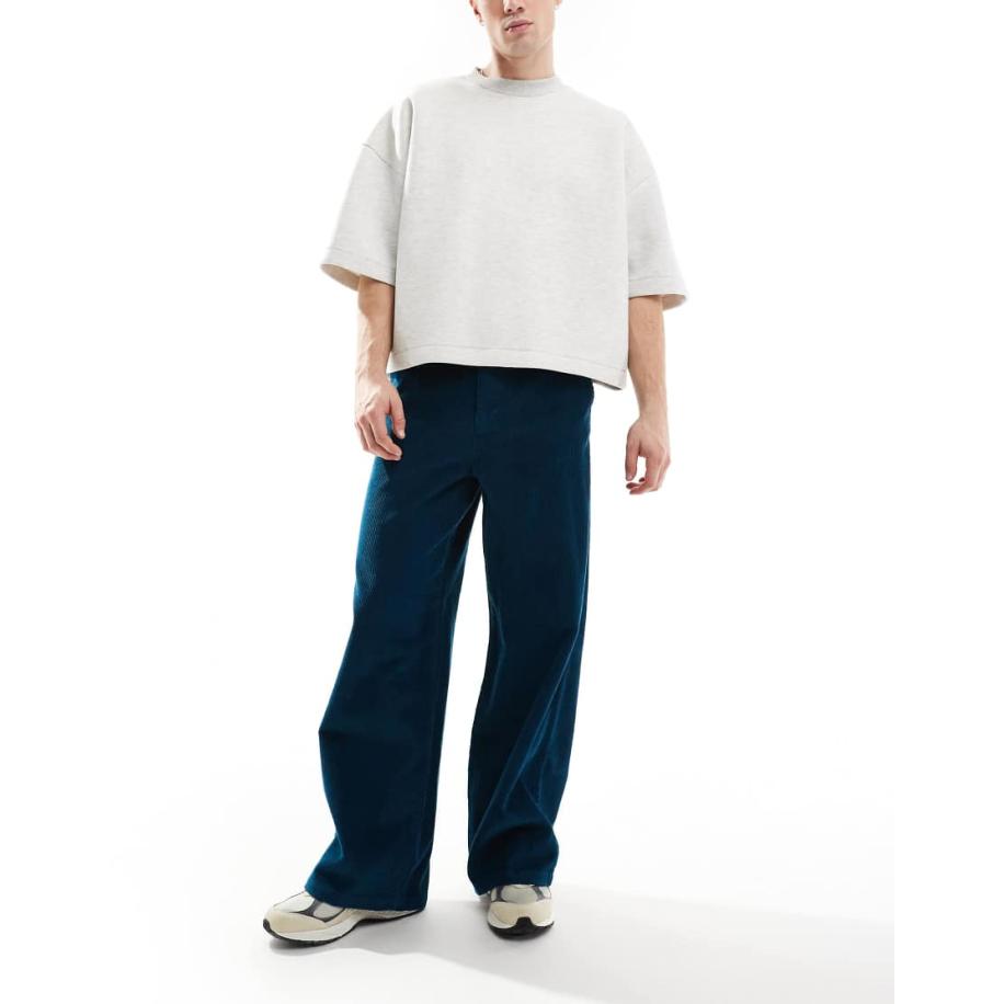 ASOS DESIGN - Super baggy broek van corduroy in blauw Blauw