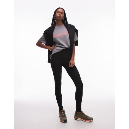 ARKET Legging met structuur en rits in zwart