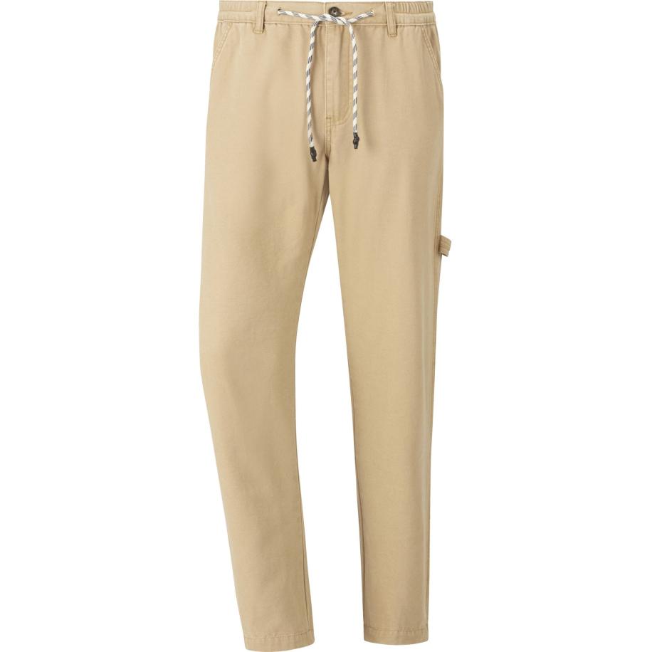 Jan Vanderstorm Broek met platte voorkant beige, Effen Bruin