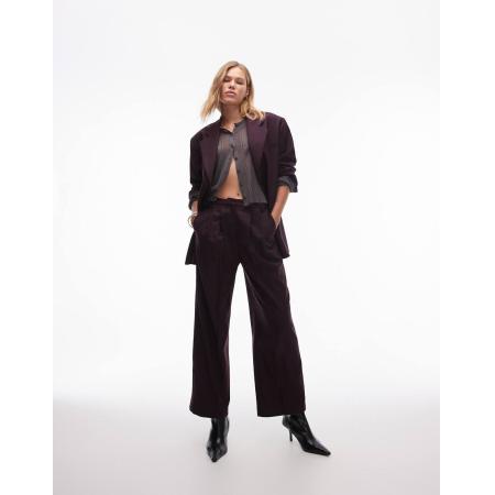Topshop Broek in bordeauxrood, deel van co-ord set