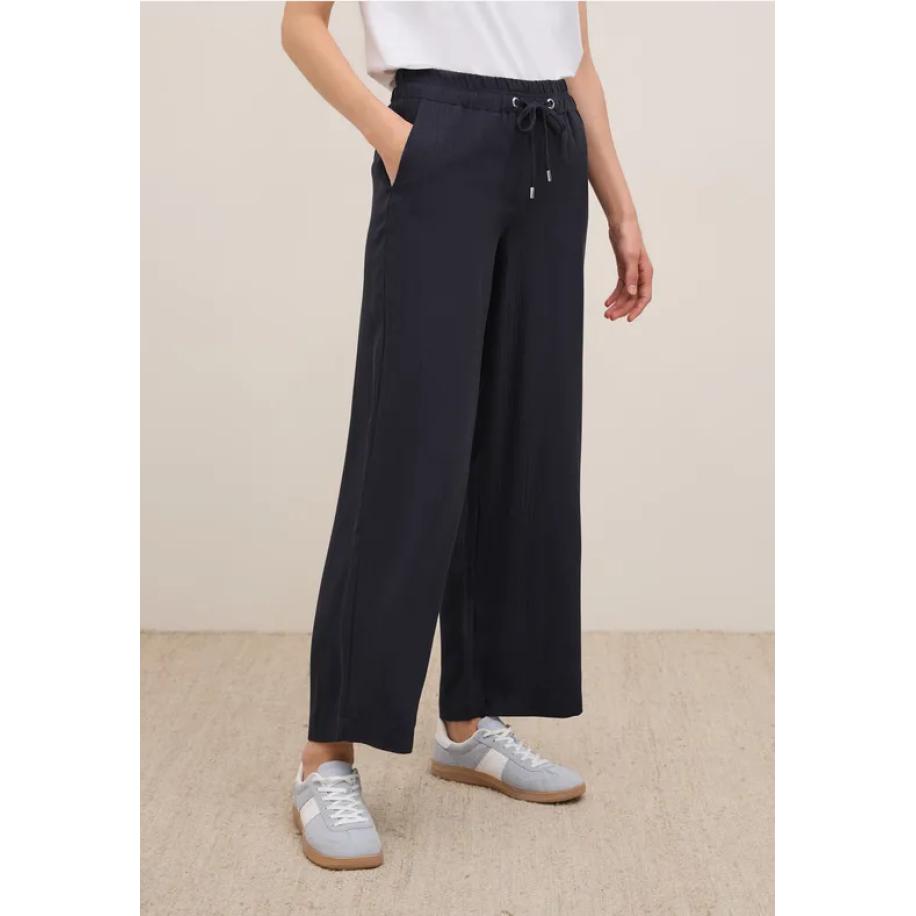 CECIL Wide Legs gestructureerde broek Blauw