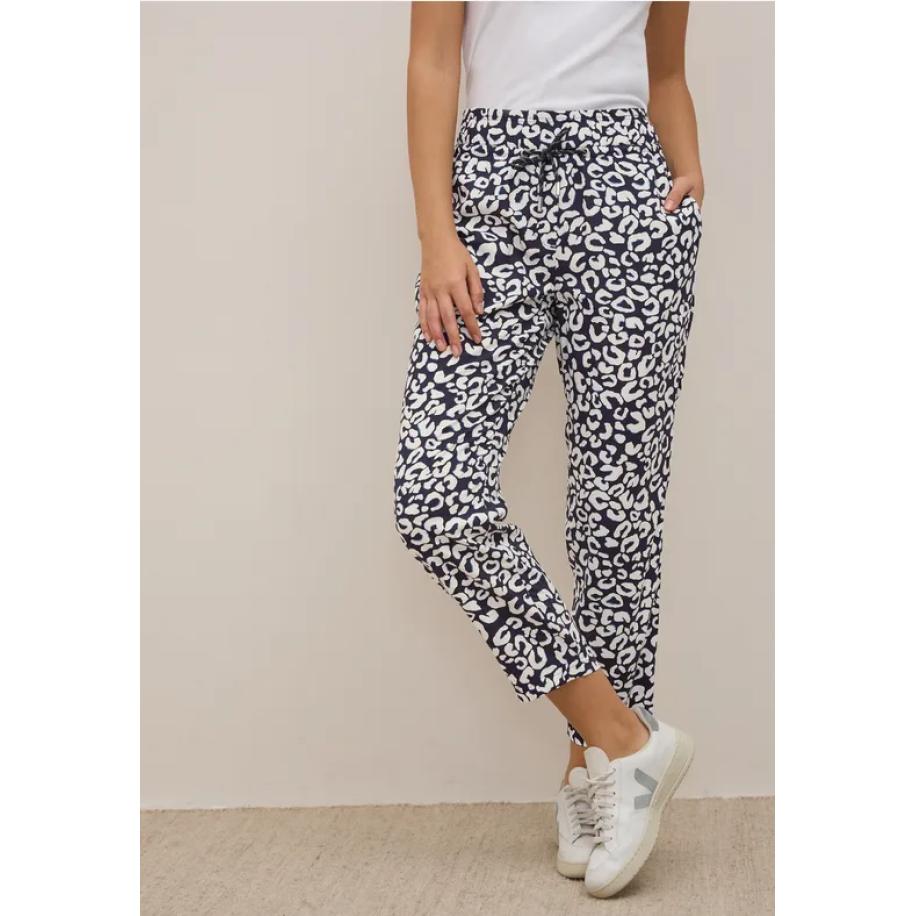 CECIL Gedessineerde Loose Fit broek Blauw