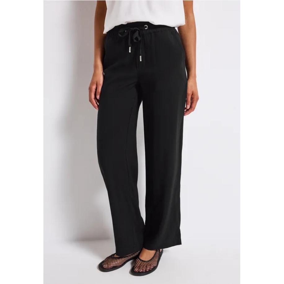 Street One Broek met rechte pijpen in keperstof Zwart