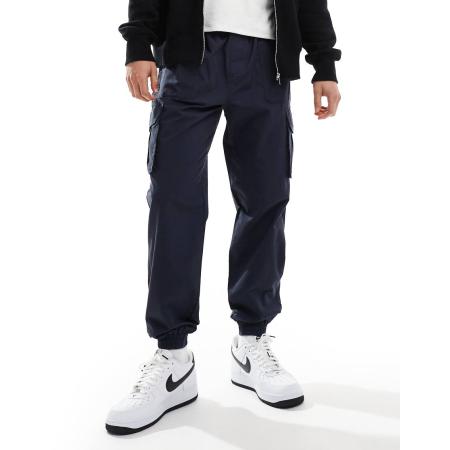 New Look - Cargobroek van ripstop met elastische boorden in marineblauw