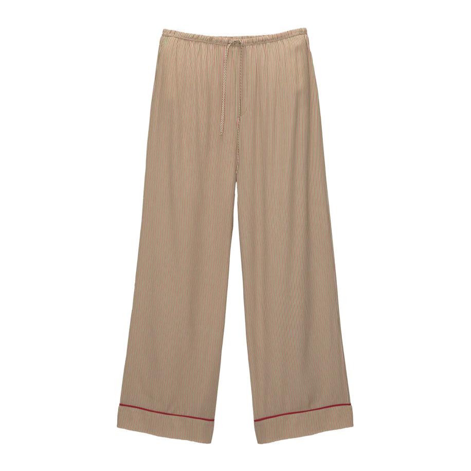Pull&Bear Pull&Bear Broek ecru / groen / lichtlila -