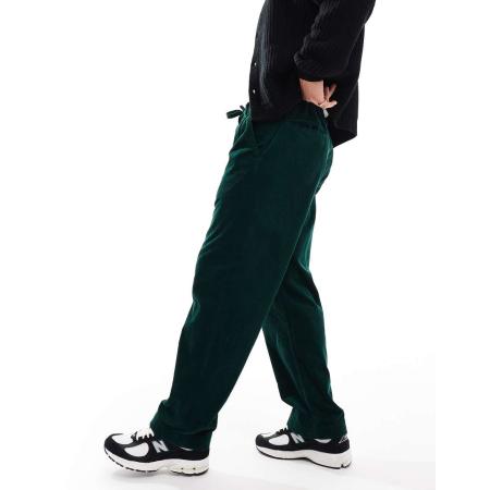 Polo Ralph Lauren - Easy - Corduroy broek met geplooide rechte pijpen in donkergroen