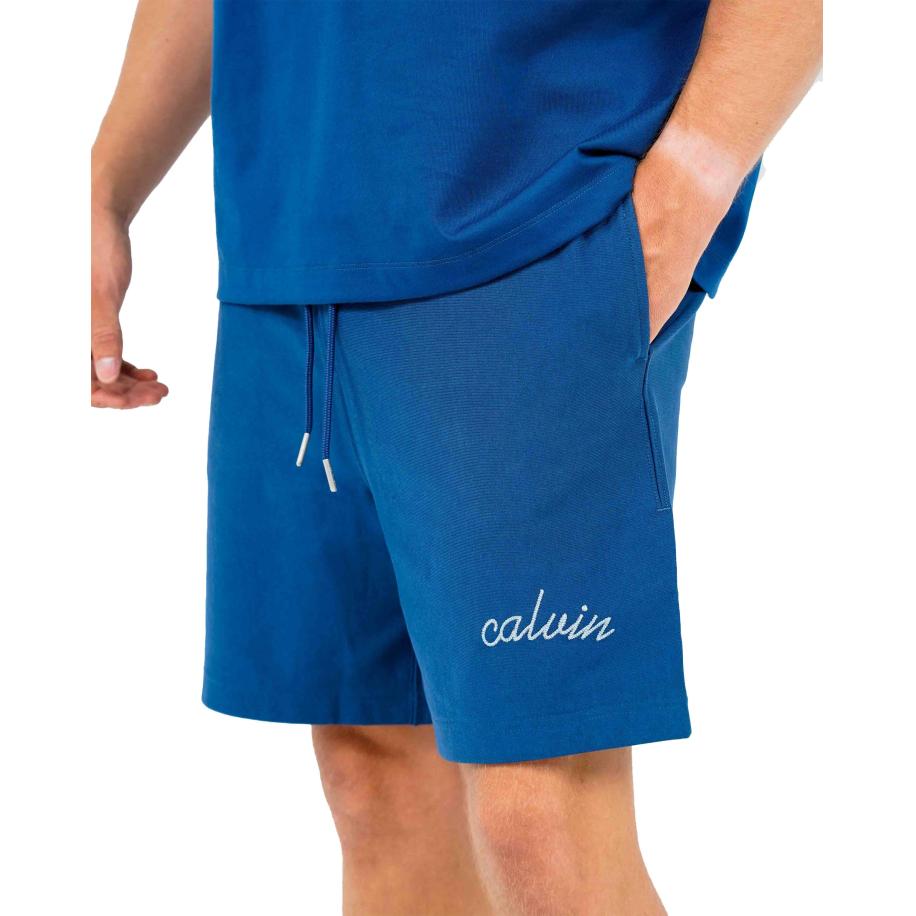 Calvin Klein Premium Terry Chain Short Blauw