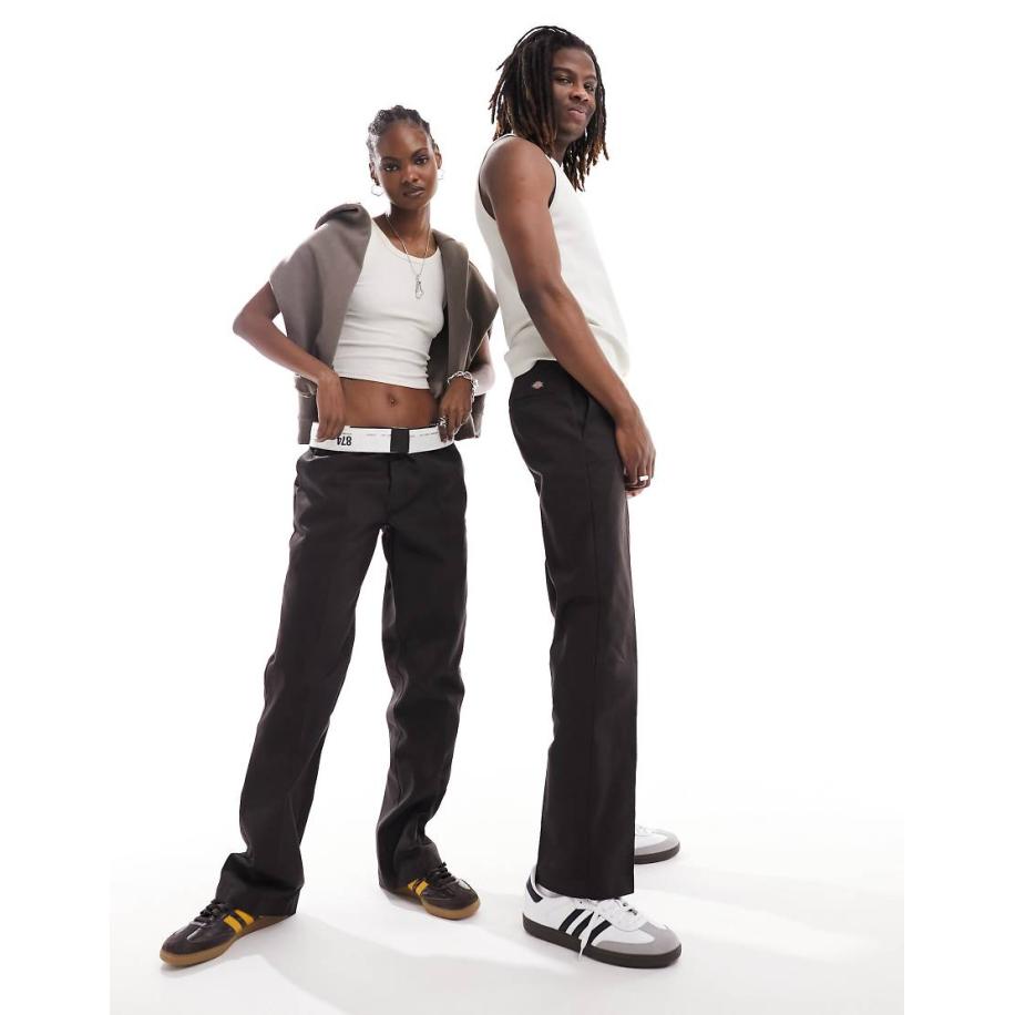 Dickies 874 Chinobroek met rechte pasvorm in donkerbruin Bruin